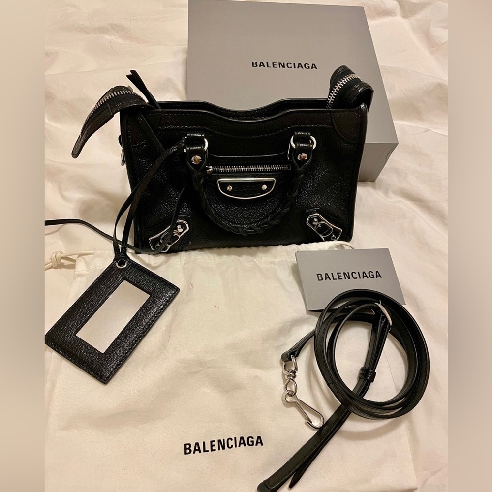 Balenciaga nano goat skin city bag